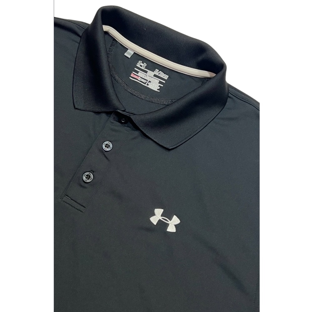 Under Armour Heatgear Performance Polo Loose Fit Mens XL Black‎ Golf Shirt Peru